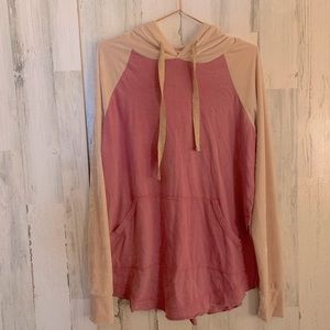 Umgee Velvet Pink Velour Hoodie-Size Small